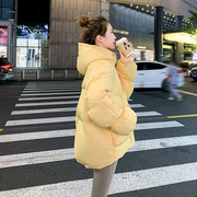 短款羽绒服女小个子，柠檬黄加厚白鸭绒(白鸭绒，)外套女冬款