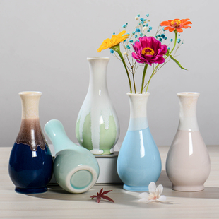 简约现代时尚彩色台面陶瓷花瓶创意欧式客厅百搭干花插花水培摆件