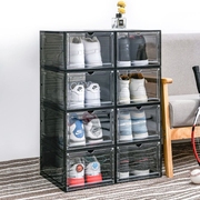 鞋盒收纳盒透明鞋子收纳鞋盒，加厚磁吸省空间简易硬，塑料宿舍侧开门