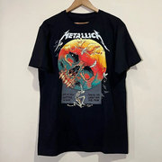 Metallica 金属乐队美式潮牌男女短袖欧美复古街头潮流情侣款T恤