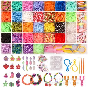 2500根40格彩虹手工编织器，diy彩色橡皮筋，儿童益智玩具编织手链