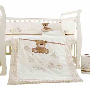 友贝婴儿床品套件宝宝床品婴儿床床品套件床围床帏七件套棉