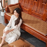 新中式红木沙发垫夏季凉席椅垫实木，椅子座垫防滑可定制坐垫三人位