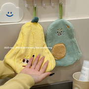 可爱擦手巾可挂式吸水加厚擦手布卫生间速干不掉毛擦手帕厨房抹布
