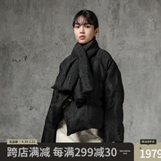 女性日记原创设计女装2023冬季短款90白鸭绒(白鸭绒)羽绒服设计感外套