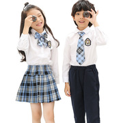 儿童套装长袖衬衣园服班服英伦，风幼儿园春秋装，校服中小