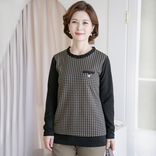 韩国中年女装T恤长袖宽松气质休闲年轻妈妈秋装洋气TE2310033
