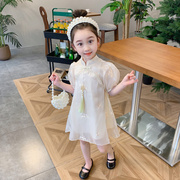 女童夏季短袖旗袍裙儿童中国风连衣裙女孩童装改良款夏装复古裙子