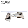 玛斯菲诺样板房现代简约桌子创意艺术设计金属轻奢不锈钢餐桌客厅
