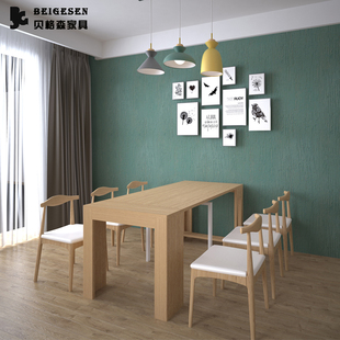 北欧全实木折叠餐桌拉伸餐桌椅组合伸缩餐桌家用多功能小户型