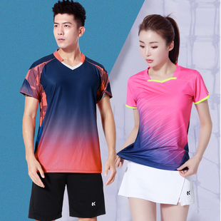 羽毛球服套装速干女短袖，夏季排球网球乒乓球衣，男款运动服定制