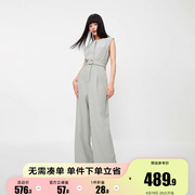 新only2023秋季时尚显瘦连体，收腰直筒长裤休闲裤女