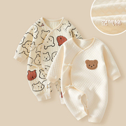 刚出生婴儿衣服秋冬季初生，0-3个月男女宝宝，冬天睡衣蝴蝶衣和尚服2