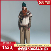 日本fce日本产女款宽松版，短袖户外森系针织毛衣马甲外套