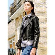 福利韩版皮衣女时尚皮夹克上衣黑色机车风短款小个子外套