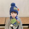 儿童帽子围巾套装冬季护耳，套头保暖男女儿童，韩版宝宝帽婴儿帽冬天