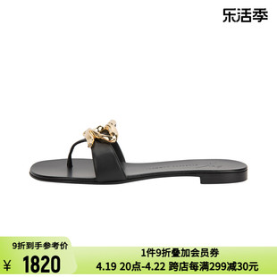 Giuseppe Zanotti GZ 女士复古大气圆头套脚平底凉鞋凉拖