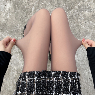 秋冬款奶咖色连裤袜女加绒加厚一体，打底裤性感黑丝袜黑色光腿神器