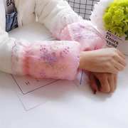 2021韩f版成人刺绣蕾丝袖套短款秋冬季女士学生防污护袖头