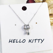 helloKitty项链饰品哈喽kt凯蒂猫女童925纯银女儿女孩子生日礼物