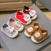 春秋季宝宝学步鞋软底透气婴幼儿针织小童动物袜子鞋地板室内鞋子