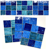 蓝色游泳池马赛克 海洋瓷砖凹凸面亮光 地中海厨房卫生间浴室墙砖