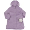 韩国女童高品质紫色，手工双面羊绒，中长款连帽大衣