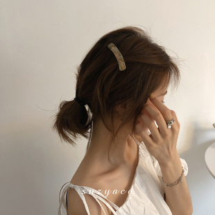 韩国vintage风格亚克力头饰边，夹碎发夹顶夹发卡刘海鸭嘴夹发饰女