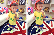 儿童足球服套装男孩运动足球衣夏装女幼儿园比赛队服巴西10号球服
