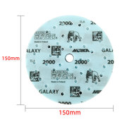 磨卡银河砂纸6寸150mmq汽车植绒，打磨抛光干磨沙皮砂碟自粘背绒