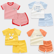 男宝宝短袖短裤套装，婴儿纯棉小孩衣服夏装，儿童男童洋气小童运动装