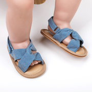 01岁女宝宝布凉鞋夏季公主学步鞋612个月软胶底防滑耐磨婴儿鞋9