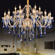 彩色吊灯欧式客厅灯漫咖啡厅，网咖水晶灯蓝色创意，奢华餐厅灯卧室灯