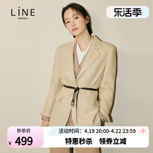 line女装春季复古羊毛混纺，气质西装夹克外套女awjklk0200