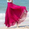 舞蹈裙大摆裙白色沙滩裙女夏季海边拍照长裙高级网纱半身裙子