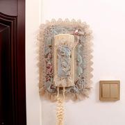 门铃电话套罩贴墙遮挡装饰盒欧式可视对讲布艺蕾丝电表箱防尘保护
