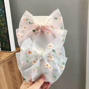 儿童发饰女童大蝴蝶结发夹清新网纱少女顶夹发卡头饰女孩头花饰品