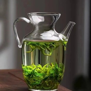 日式花瓶玻璃茶具小号绿茶，小宋执壶带滤网可加热茶海分茶泡茶壶