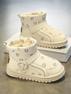 女童雪地靴冬季2023防滑防水儿童棉靴子加绒加厚宝宝女款棉鞋
