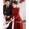 中式敬酒服2023新娘回门服红色裙子订婚礼服女旗袍秀禾服嫁衣