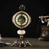 欧式座钟桌面台钟客厅钟表摆件美式轻奢创意复古大号静音台式时钟