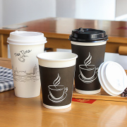 咖啡杯一次性奶茶杯子带盖豆浆纸杯，外卖打包热饮杯纸杯子商用定制