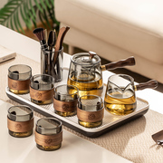 玻璃茶具套装家用茶盘小型功夫茶，茶壶耐热泡茶壶轻奢高档茶杯喝茶