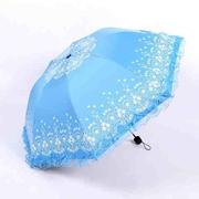 女生可爱蝴蝶公主蕾丝太阳伞黑胶，防紫外线遮阳伞折叠超轻学生雨伞