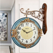 欧式挂钟客厅大气，豪华挂表轻奢家用两面，时钟时尚个性创意双面钟表
