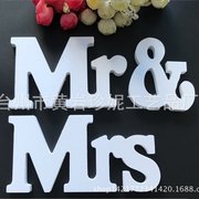 Mr & Mrs 婚礼用品 木质英文字母摆件 婚礼道具Wedding Sign PVC