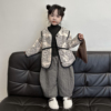 女童棉衣外套儿童复古棉服碎花，童装2023韩版日系小女孩衣服冬