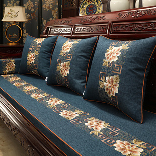 中式沙发垫红木家具座垫套罩高端罗汉床垫五件套四季通用海绵垫子