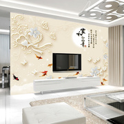 电视背景墙壁纸简约立体大气壁画，2022年墙纸8d客厅墙装饰墙布