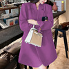2024春季大码女装紫色西装，外套韩版胖mm宽松高级感中长款西服